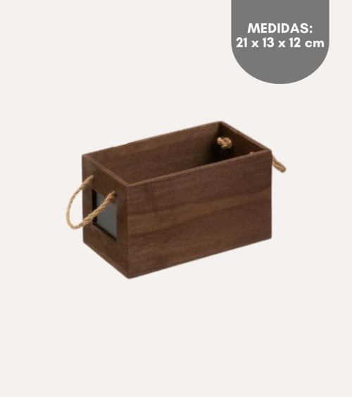 Caja Coffee de Madera de Paulownia con Asas de Cuerda
