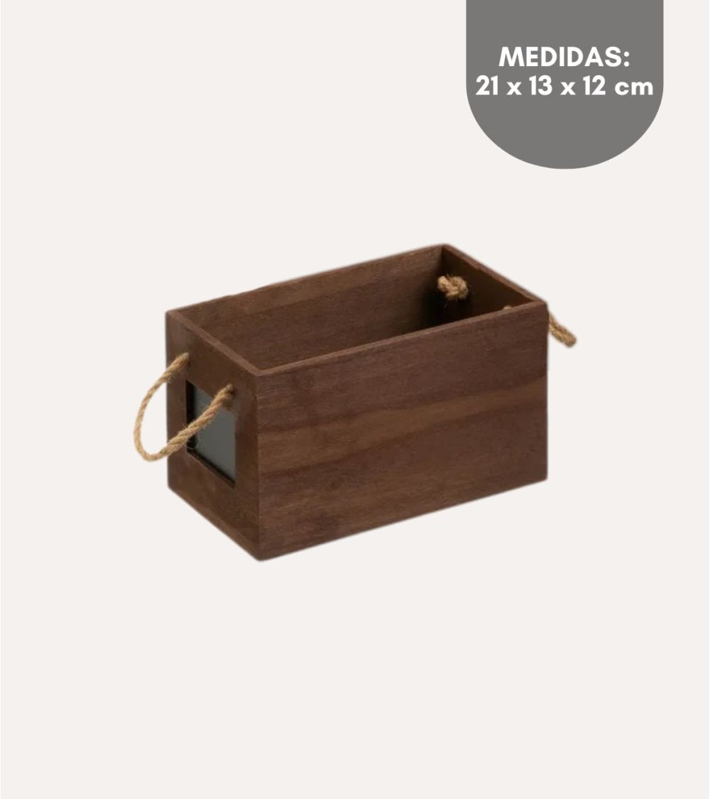 Caja Coffee de Madera de Paulownia con Asas de Cuerda