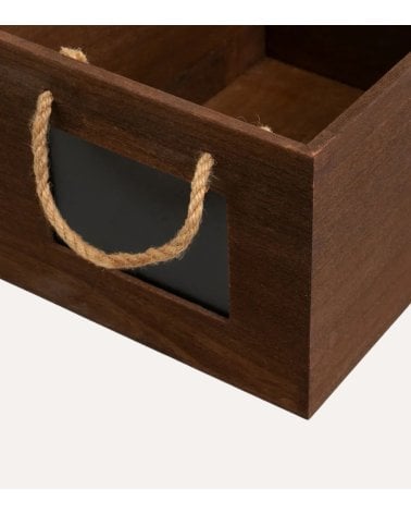 Caja Coffee de Madera de Paulownia con Asas de Cuerda