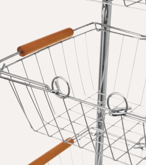 Carro Auxiliar con 4 Cestas Removibles de Metal