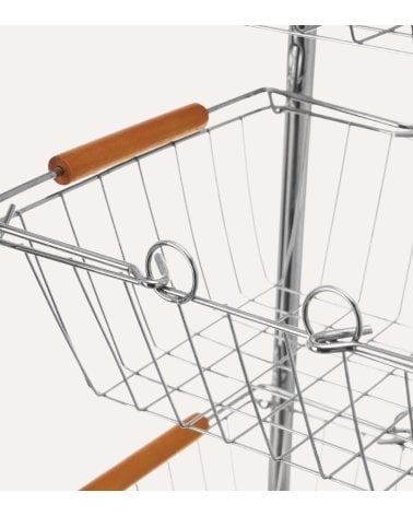 Carro Auxiliar con 4 Cestas Removibles de Metal