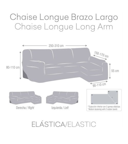 Funda de Chaise Longue Bielástica de Brazo Largo Bronx-14