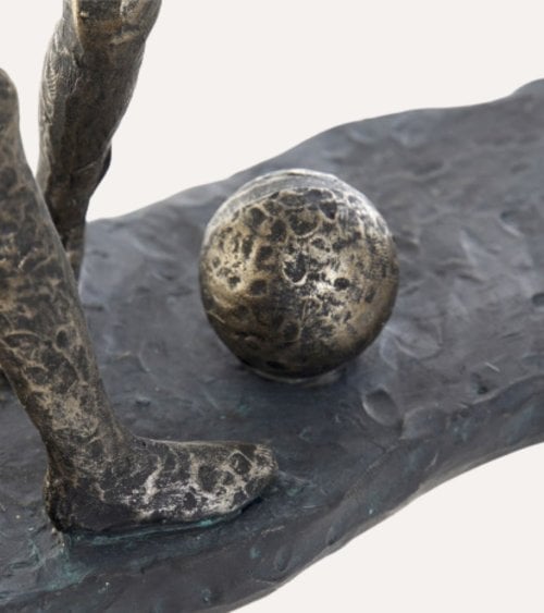 Figura Decorativa Fútbol Efecto Desgastado de Resina