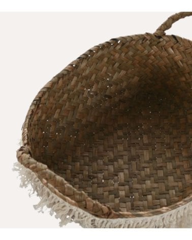 Cesta Decape con Fleco y Asas de Fibra Trenzada