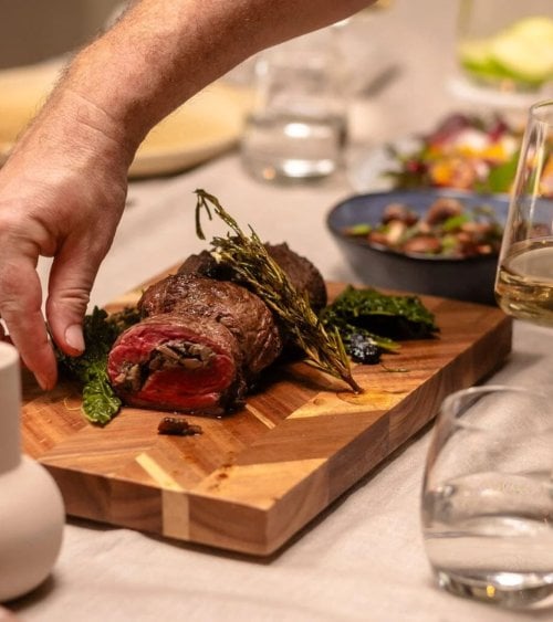 Tabla de Corte Veteada de Madera de Acacia