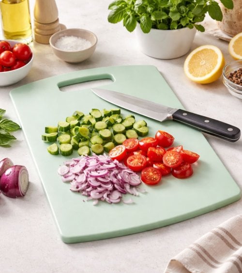 Tabla de Corte Mint con Asa de Plástico