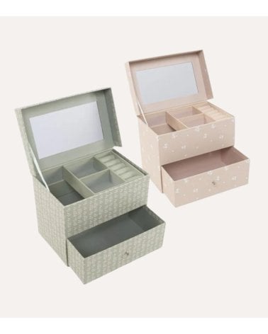 Joyero Flores con Cajones y Mini Espejo de Papel