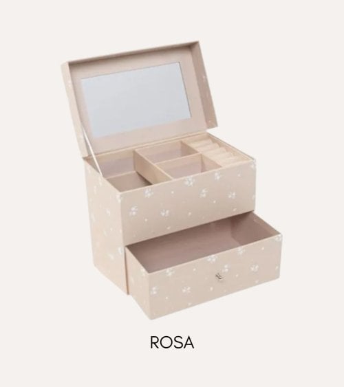 Joyero Flores con Cajones y Mini Espejo de Papel