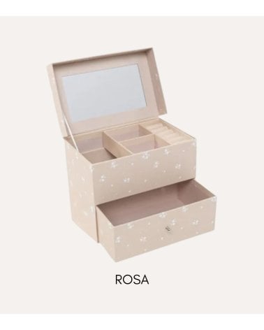 Joyero Flores con Cajones y Mini Espejo de Papel