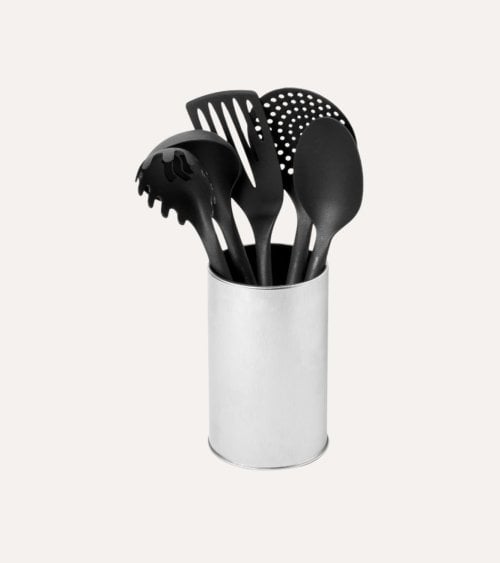 Set de 5 Utensilios de Cocina con Base de Acero
