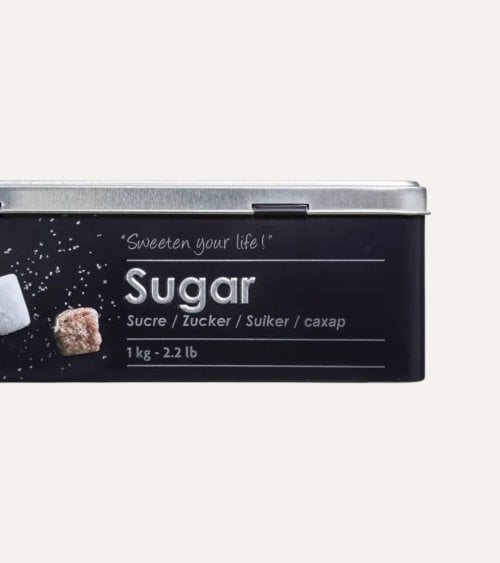 Bote de Azúcar Rectangular de Metal