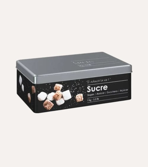 Bote de Azúcar Rectangular de Metal