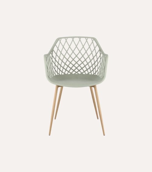 Silla Optik con Patas Efecto Madera de Polipropileno y Acero