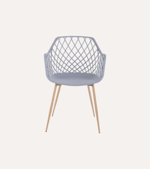 Silla Optik con Patas Efecto Madera de Polipropileno y Acero