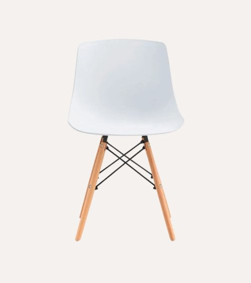 Silla Jeff con Patas de Madera de Haya de Polipropileno