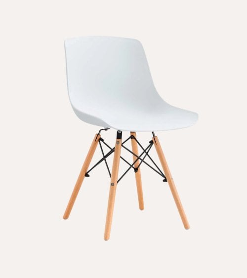 Silla Jeff con Patas de Madera de Haya de Polipropileno