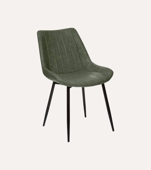 Silla Olwen de Efecto Cuero y Acero