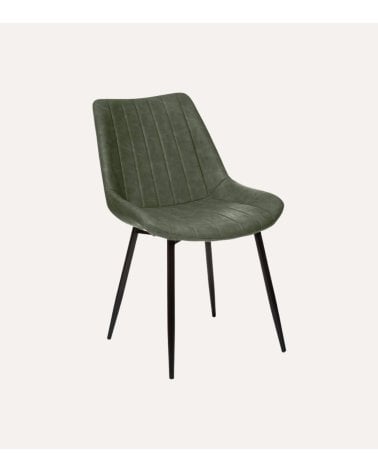 Silla Olwen de Efecto Cuero y Acero