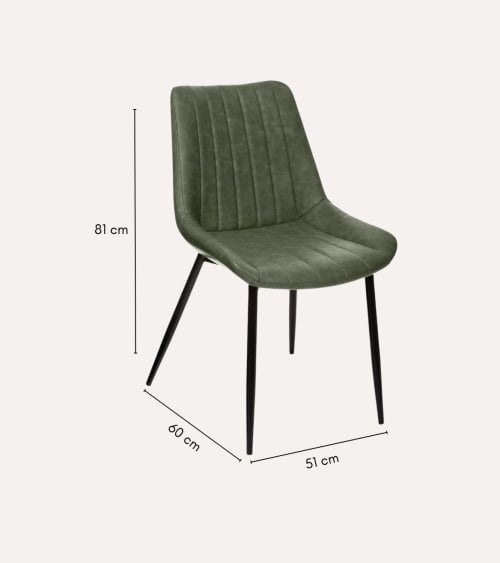 Silla Olwen de Efecto Cuero y Acero