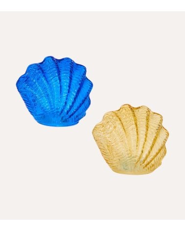 Lámpara de Mesa Concha de Mar LED de Vidrio Tintado