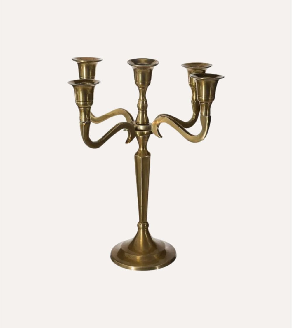 Candelabro Decorativo con 5 Brazos de Acero y Aluminio
