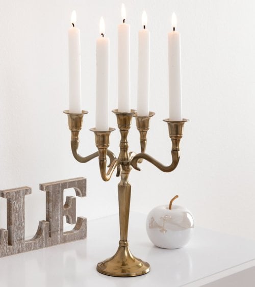 Candelabro Decorativo con 5 Brazos de Acero y Aluminio