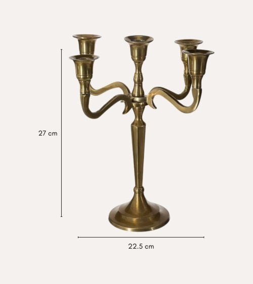 Candelabro Decorativo con 5 Brazos de Acero y Aluminio