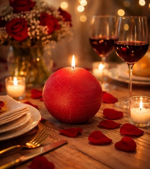 Vela Bola Decorativa Olia de Cera