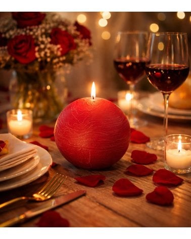 Vela Bola Decorativa Olia de Cera