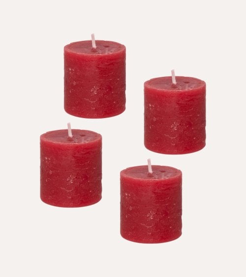 Set de 4 	Vela Decorativa Cilíndrica Olia de Parafina