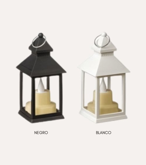 Farol Decorativo con Vela LED de Plástico