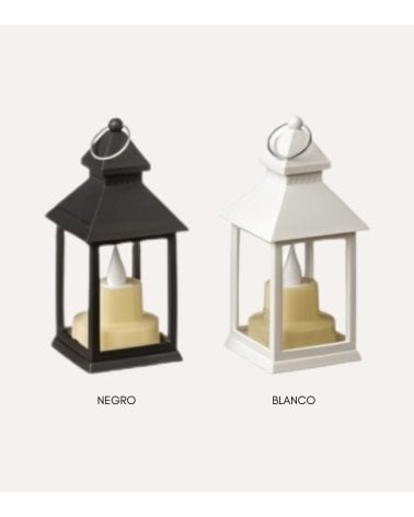 Farol Decorativo con Vela LED de Plástico