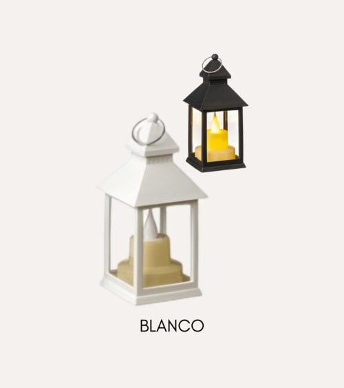 Farol Decorativo con Vela LED de Plástico
