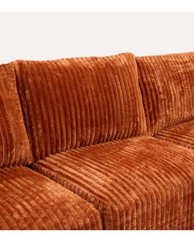 Sofá Chaise Longue Modular Solka de 3 Plazas de Espuma y Poliéster