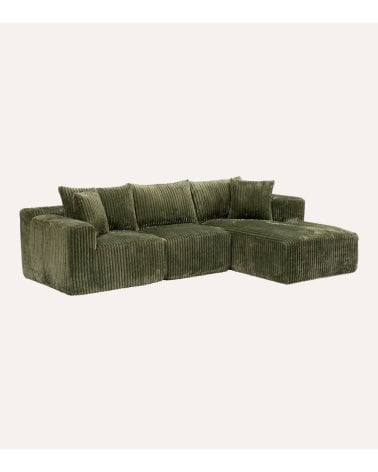 Sofá Chaise Longue Modular Solka de 3 Plazas de Espuma y Poliéster