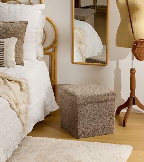 Puff Plegable Oxia de Efecto Chenilla