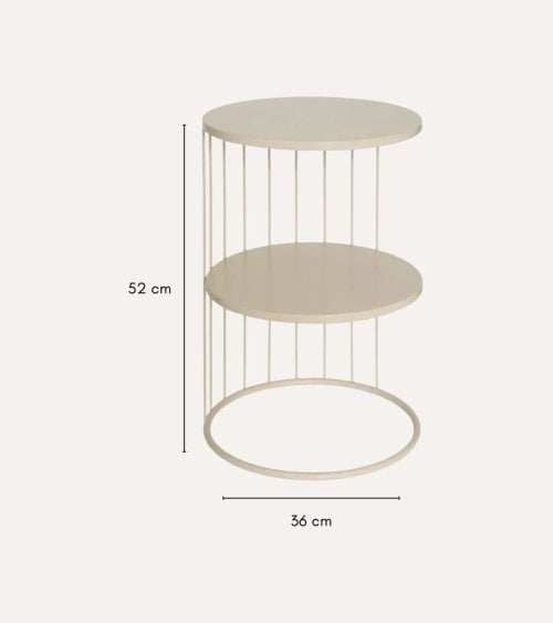 Mesa Auxiliar Kobu con 2 Niveles de Acero
