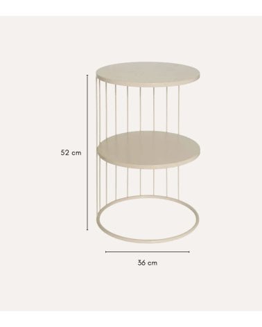 Mesa Auxiliar Kobu con 2 Niveles de Acero