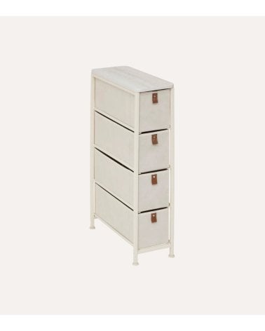 Cajonera Estrecha Tissa de 4 Cajones de MDF y Acero