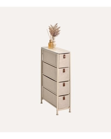 Cajonera Estrecha Tissa de 4 Cajones de MDF y Acero