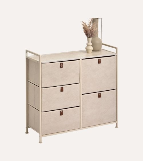 Cajonera Baja Tissa con 5 Cajones de MDF y Acero