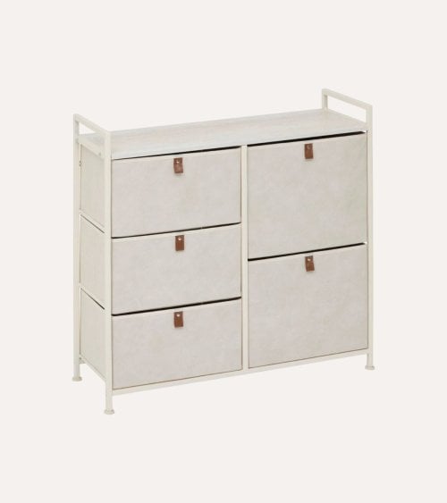 Cajonera Baja Tissa con 5 Cajones de MDF y Acero