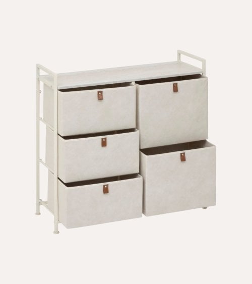 Cajonera Baja Tissa con 5 Cajones de MDF y Acero