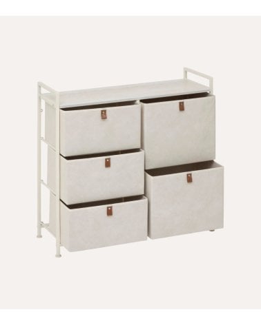 Cajonera Baja Tissa con 5 Cajones de MDF y Acero