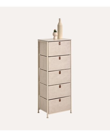 Cajonera Alta Tissa con 5 Cajones de MDF y Acero