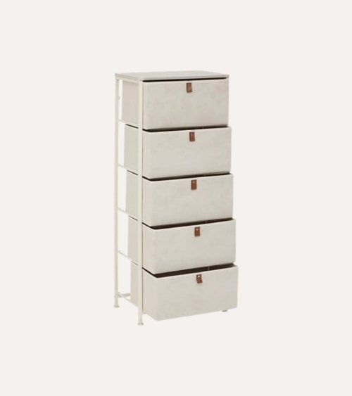 Cajonera Alta Tissa con 5 Cajones de MDF y Acero