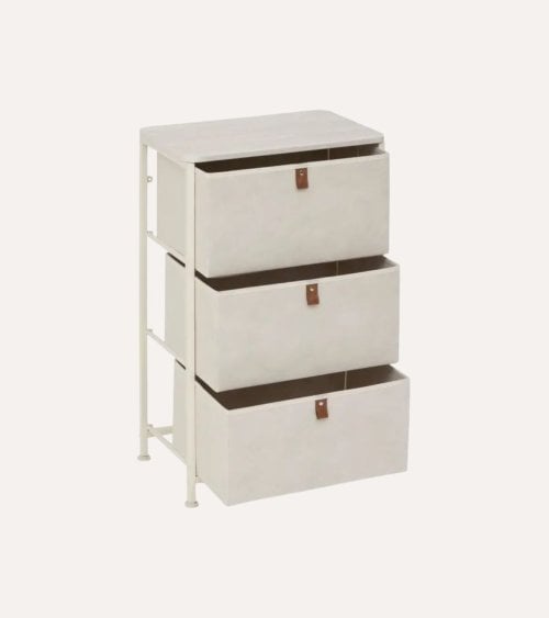 Cajonera Tissa con 3 Cajones de MDF y Acero