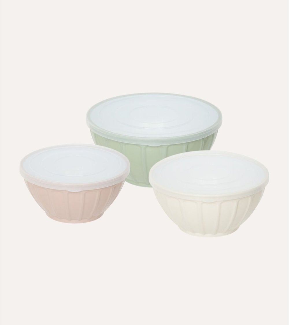 Set de 3 Ensaladeras Essentiels con Tapa de Plástico