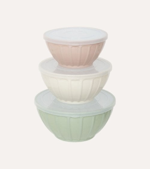 Set de 3 Ensaladeras Essentiels con Tapa de Plástico