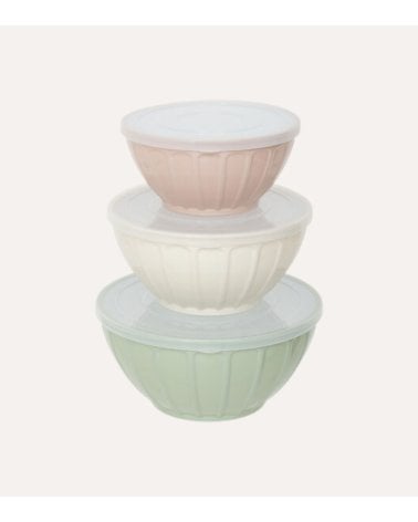 Set de 3 Ensaladeras Essentiels con Tapa de Plástico